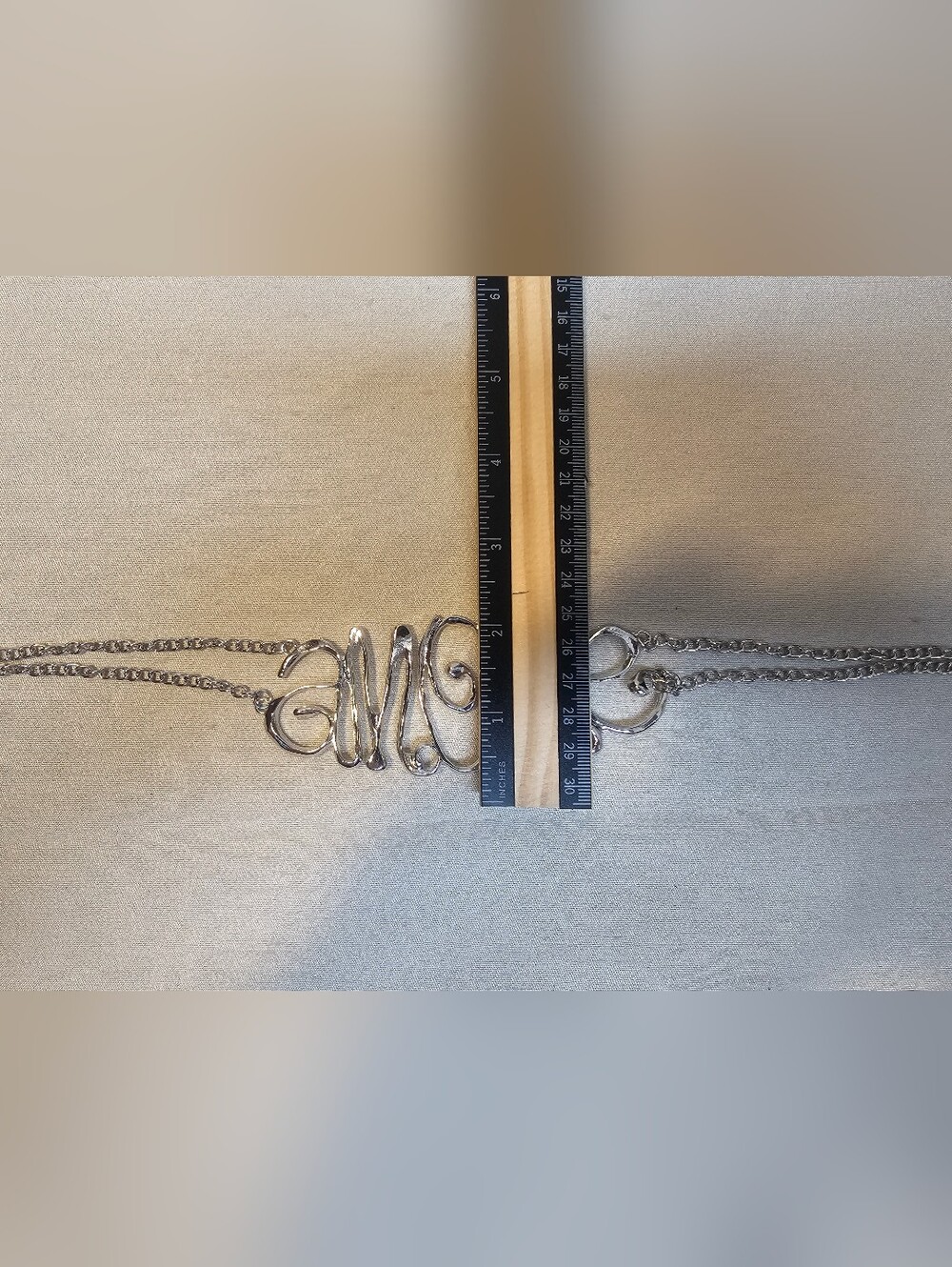 AMORE Script Silver Statement Choker - Picture 5 of 7